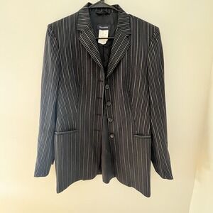 Piazza Sempione Italy Womens Wool Pinstripe Suit Jacket Blazer IT 44 / US 8